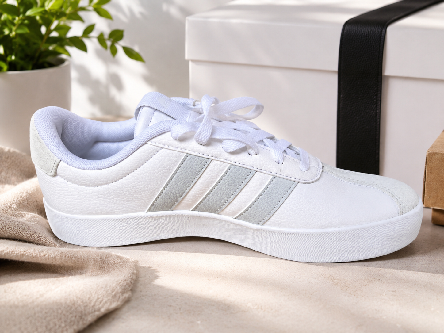 Adidas VL Court 3.0 Shoes, Cloud White Cloud White Grey One