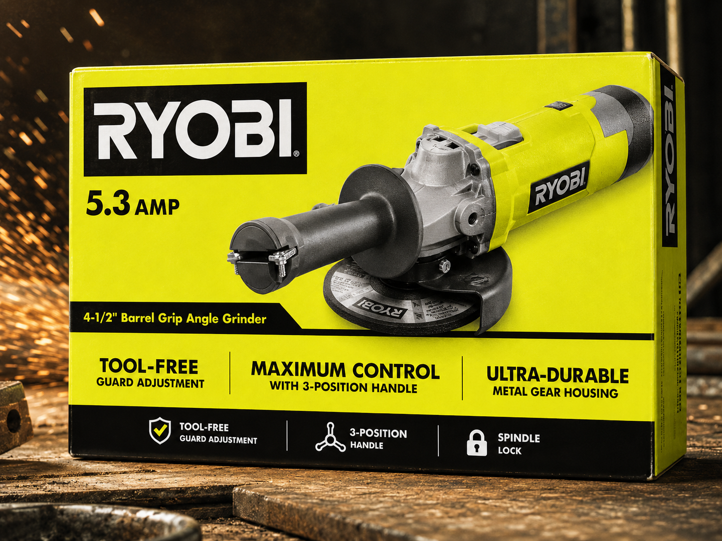 RYOBI AG4031G 4-1/2" 5.5-Amp Angle Grinder additional image