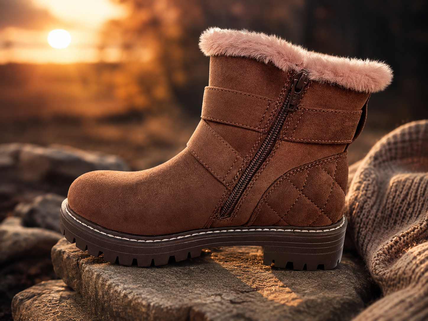Cliffs by White Mountain Faux-Fur Ankle Boots - Marvin