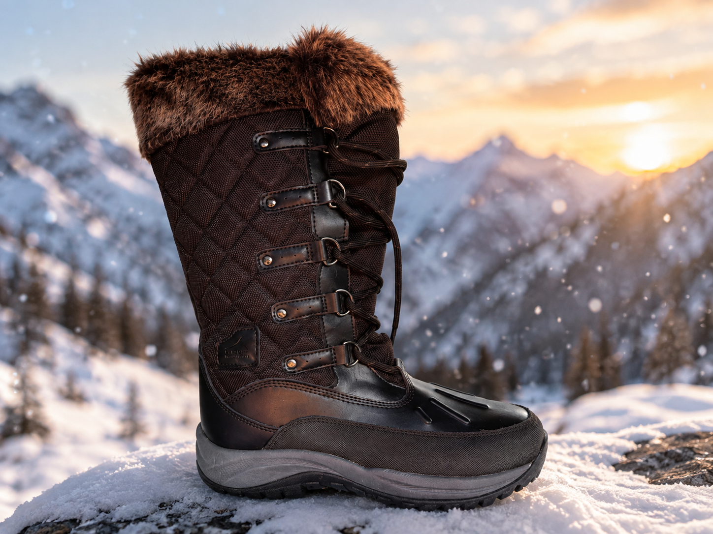 Pacific Mountain Women's Whiteout Winter Boots feature a cozy faux-fur collar