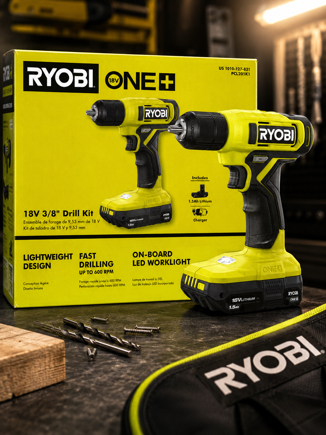 Ryobi PCL201K1 ONE+ 18V Cordless 3/8-in Drill Driver