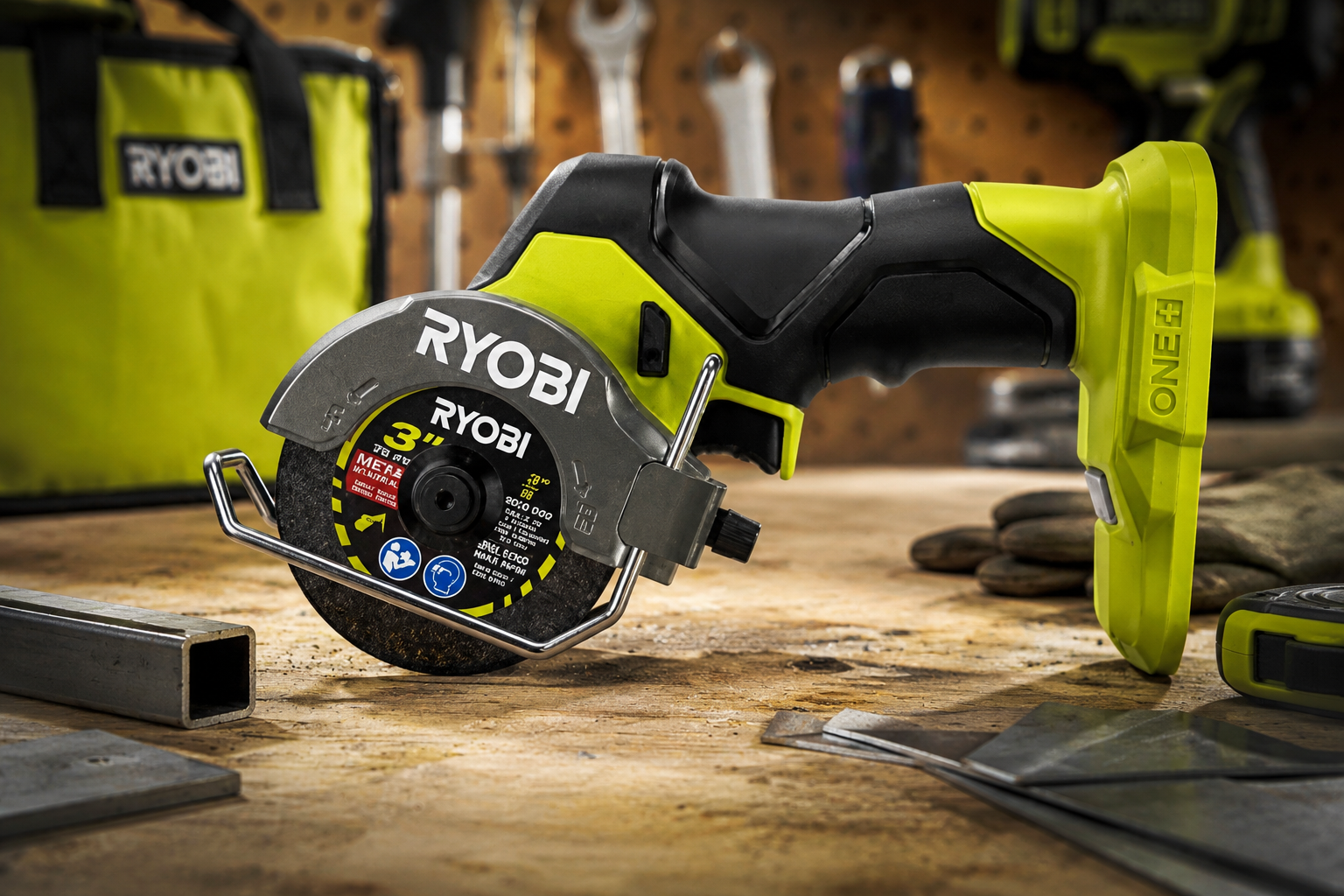RYOBI ONE+ HP 18V Brushless Cordless Compact Cut-Off Tool 3" Multi-Material Cutting,